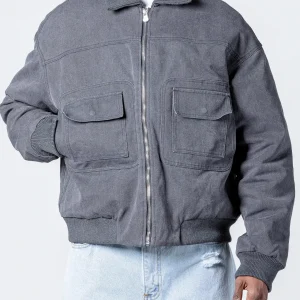 Washed puffer jacket