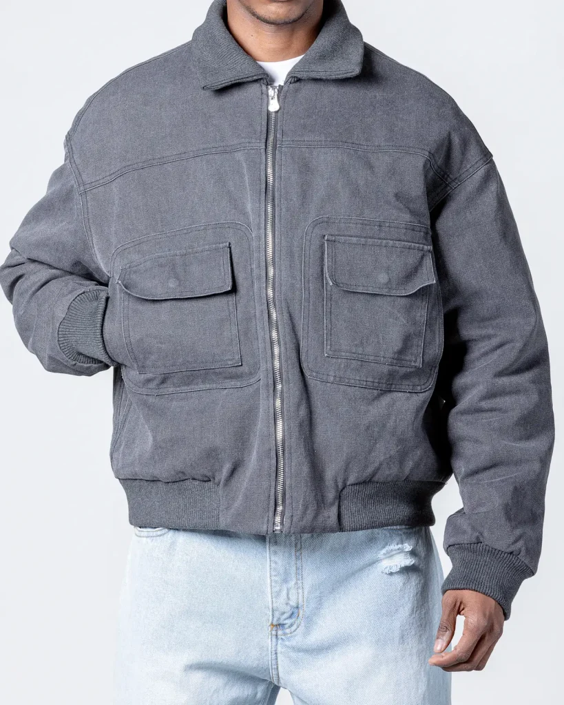 Washed puffer jacket
