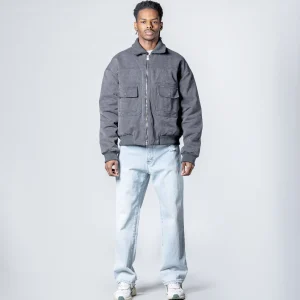 Washed puffer jacket
