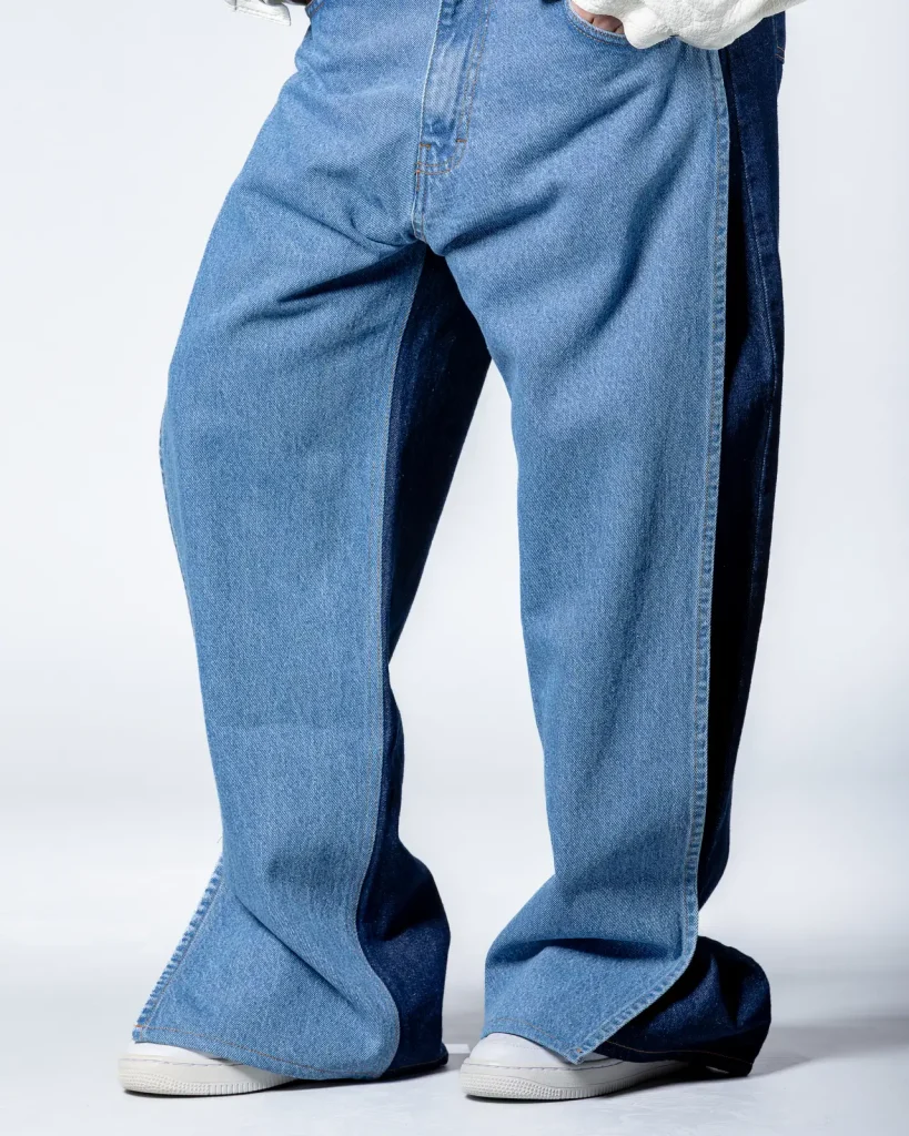 GCDS Denim Layered Loose Fit Trousers