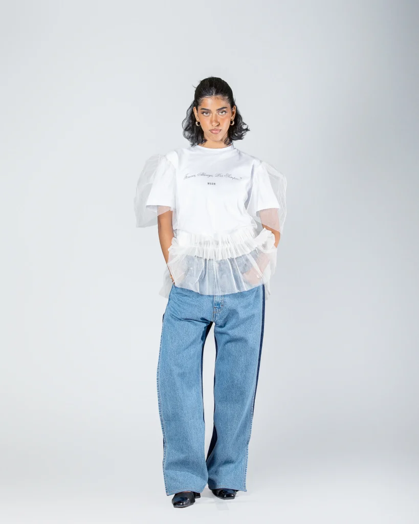 MSGM WOMAN’S OPTICAL WHITE T-SHIRT