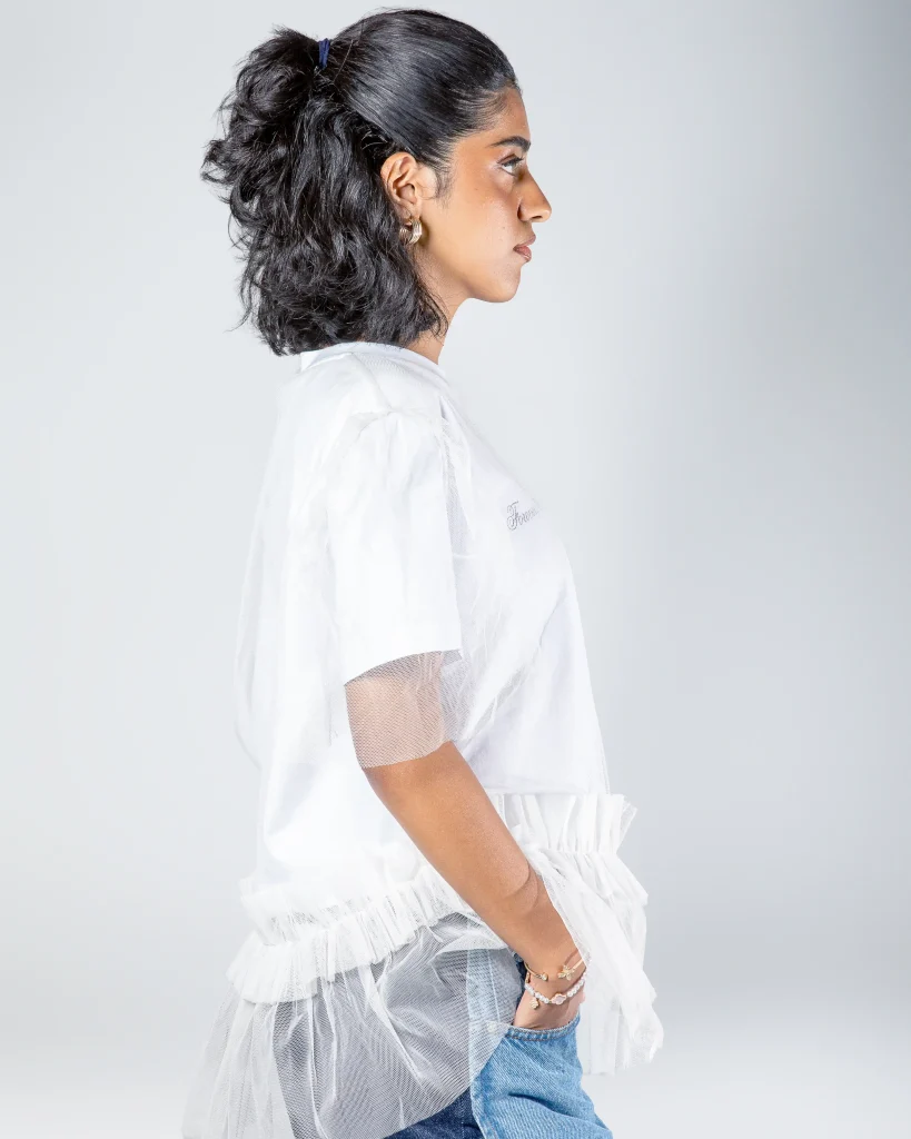 MSGM WOMAN’S OPTICAL WHITE T-SHIRT