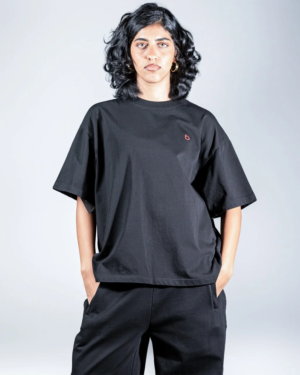 Black Two Headed Wolf Tee