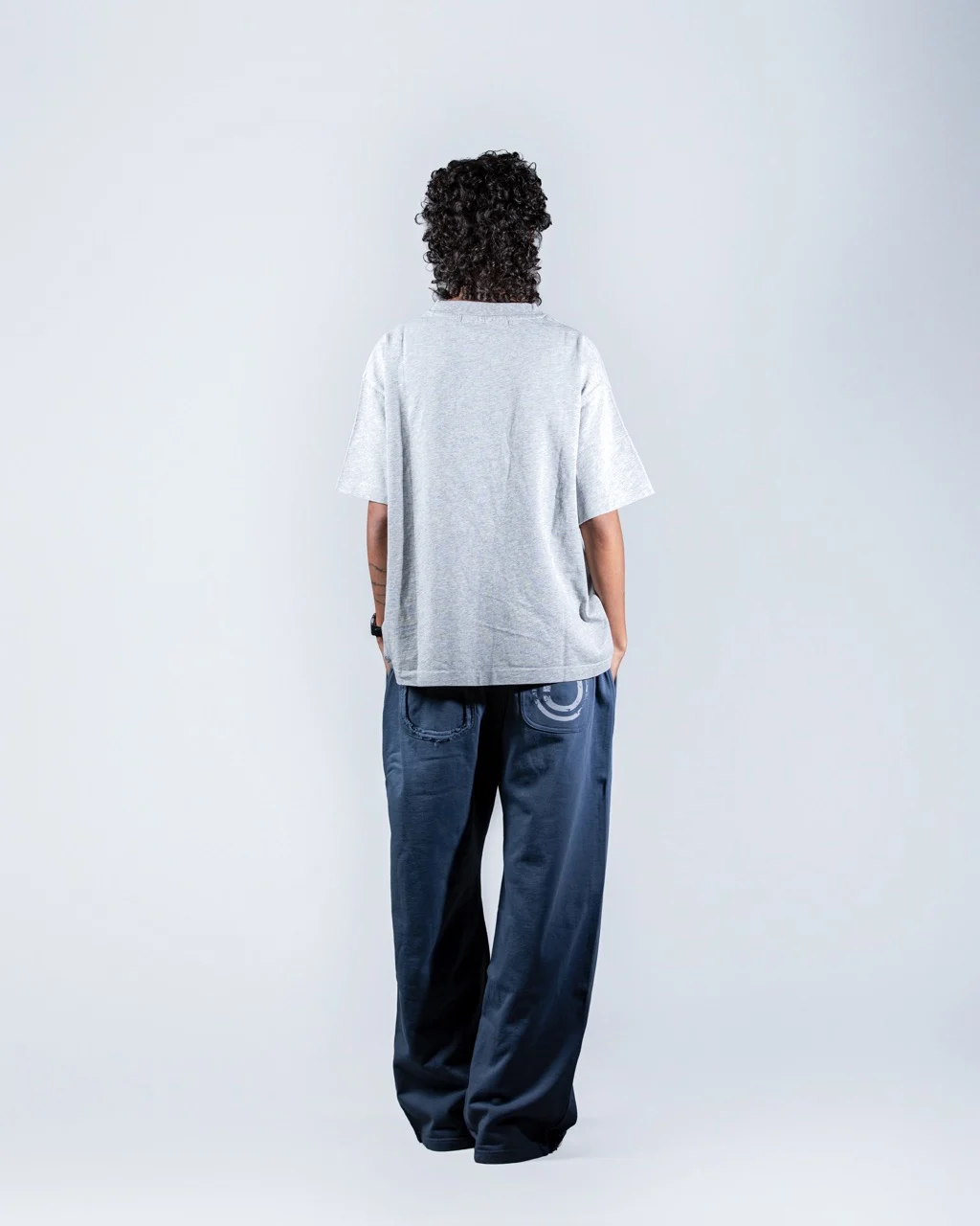 Wide Blue Cotton Pants