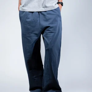 Wide Blue Cotton Pants
