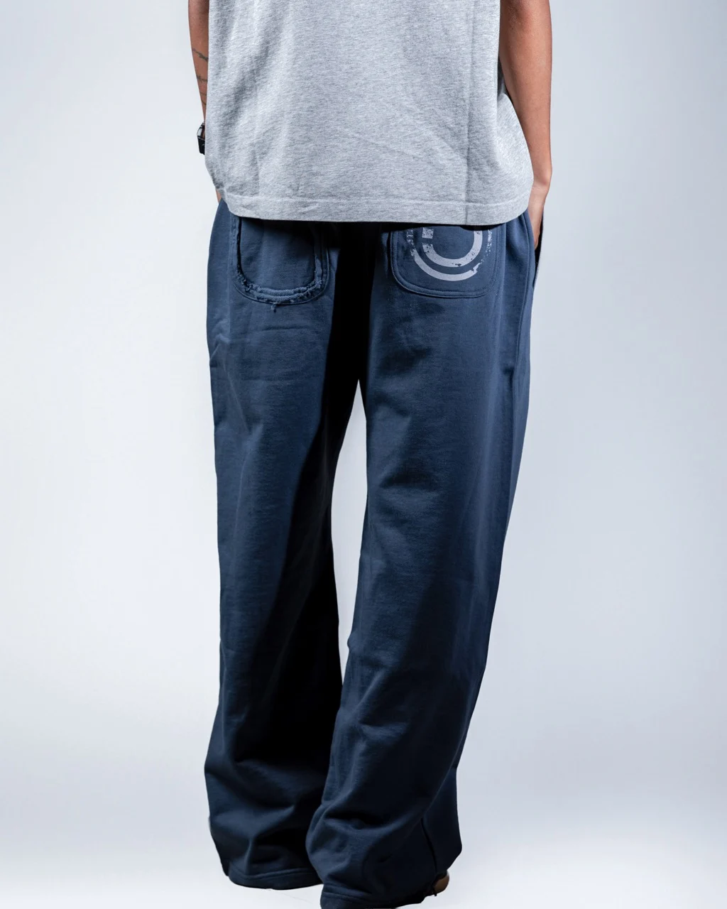 Wide Blue Cotton Pants