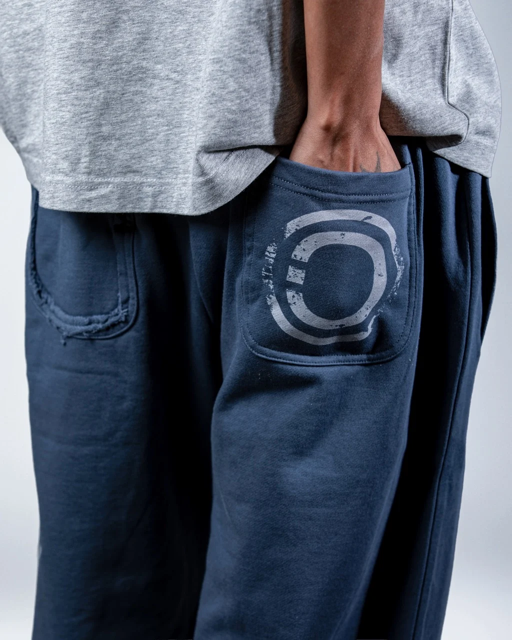 Wide Blue Cotton Pants