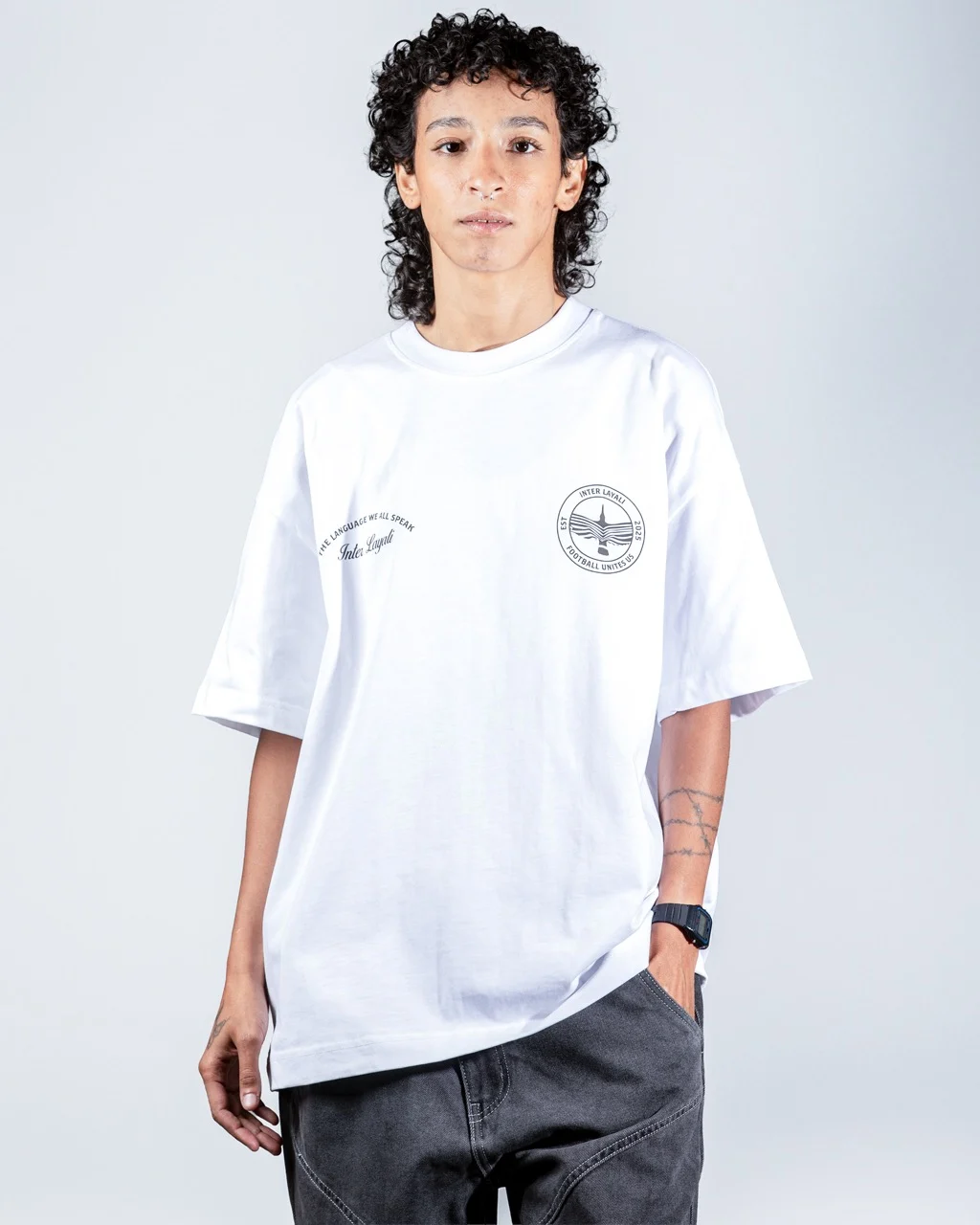 Inter Layali White The Language We All Speak Print T-Shirt