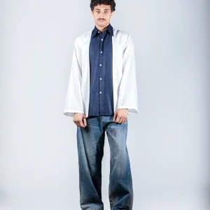Navy layered linein shirt