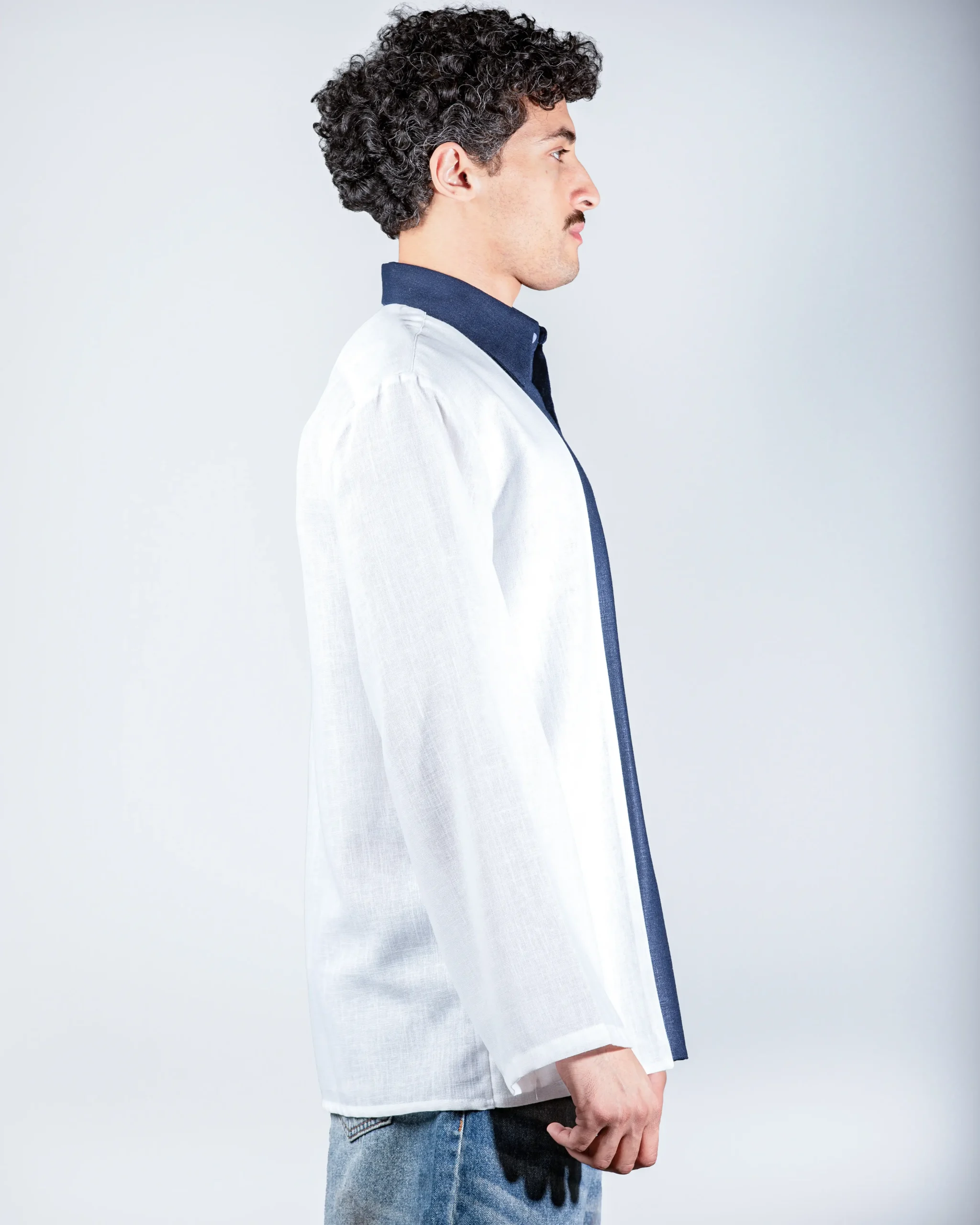 Navy layered linein shirt