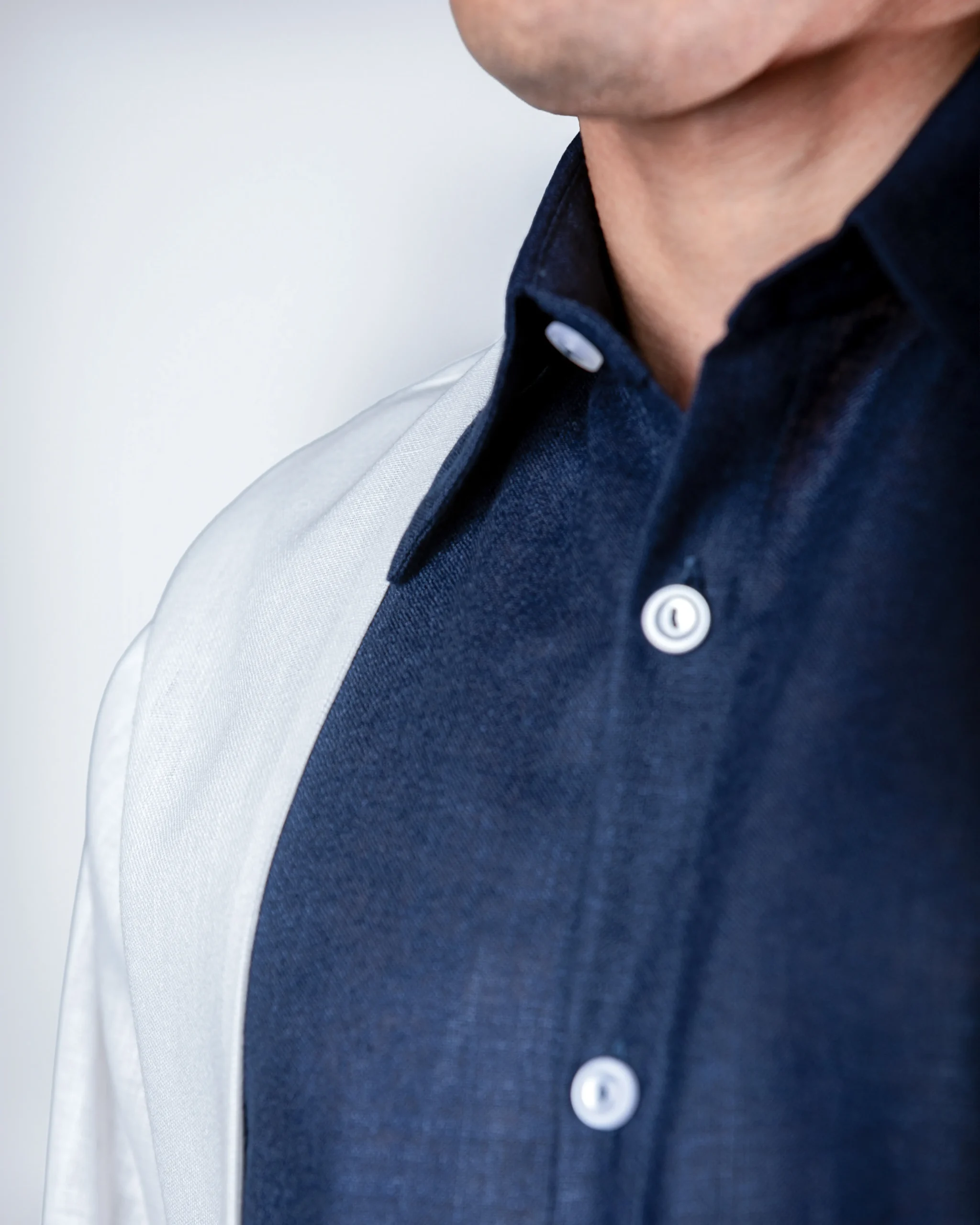 Navy layered linein shirt