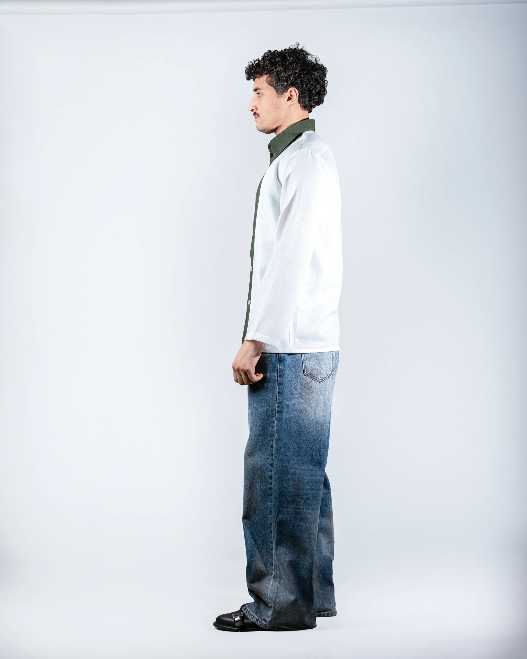 Khakhi layered linein shirt