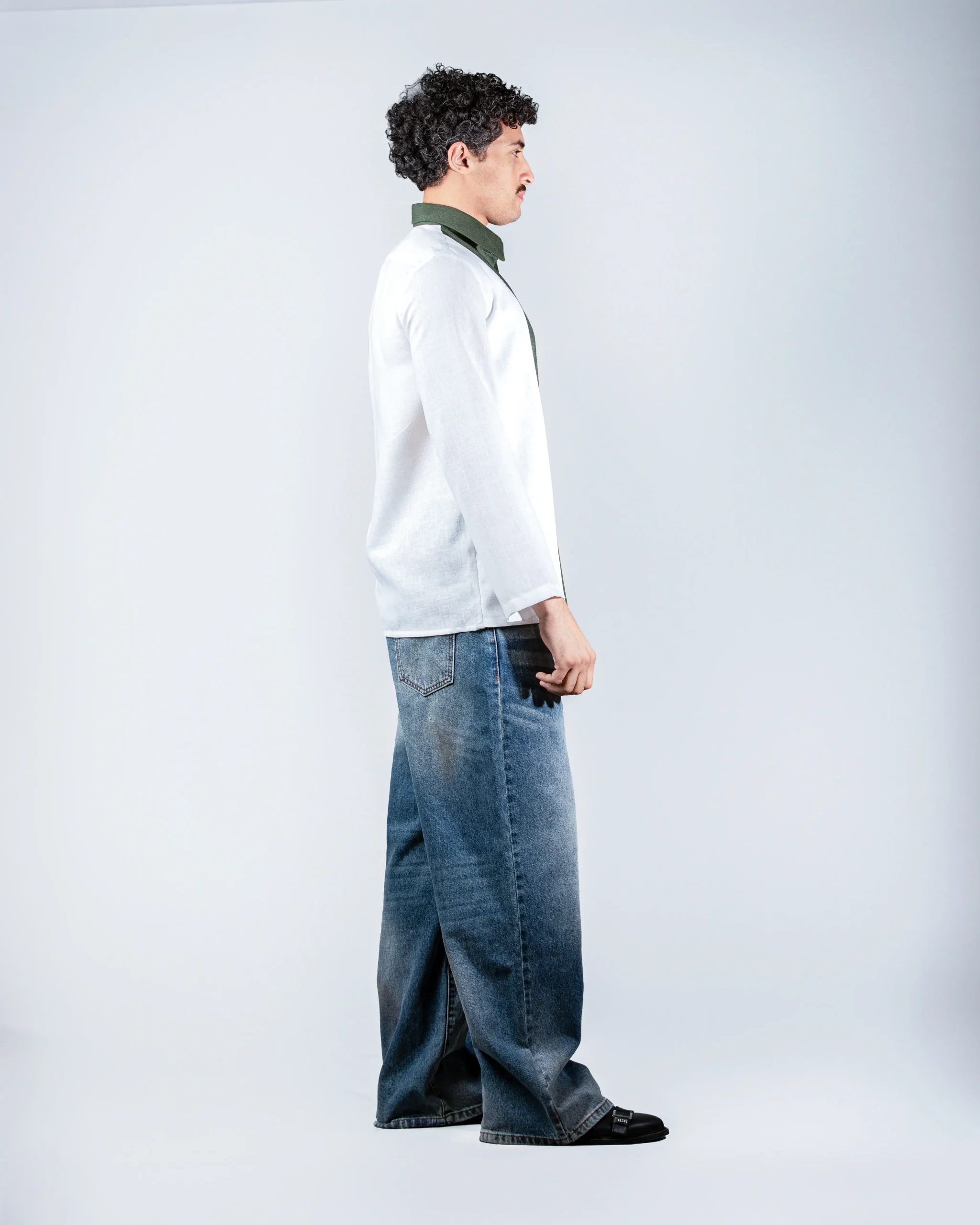 Khakhi layered linein shirt