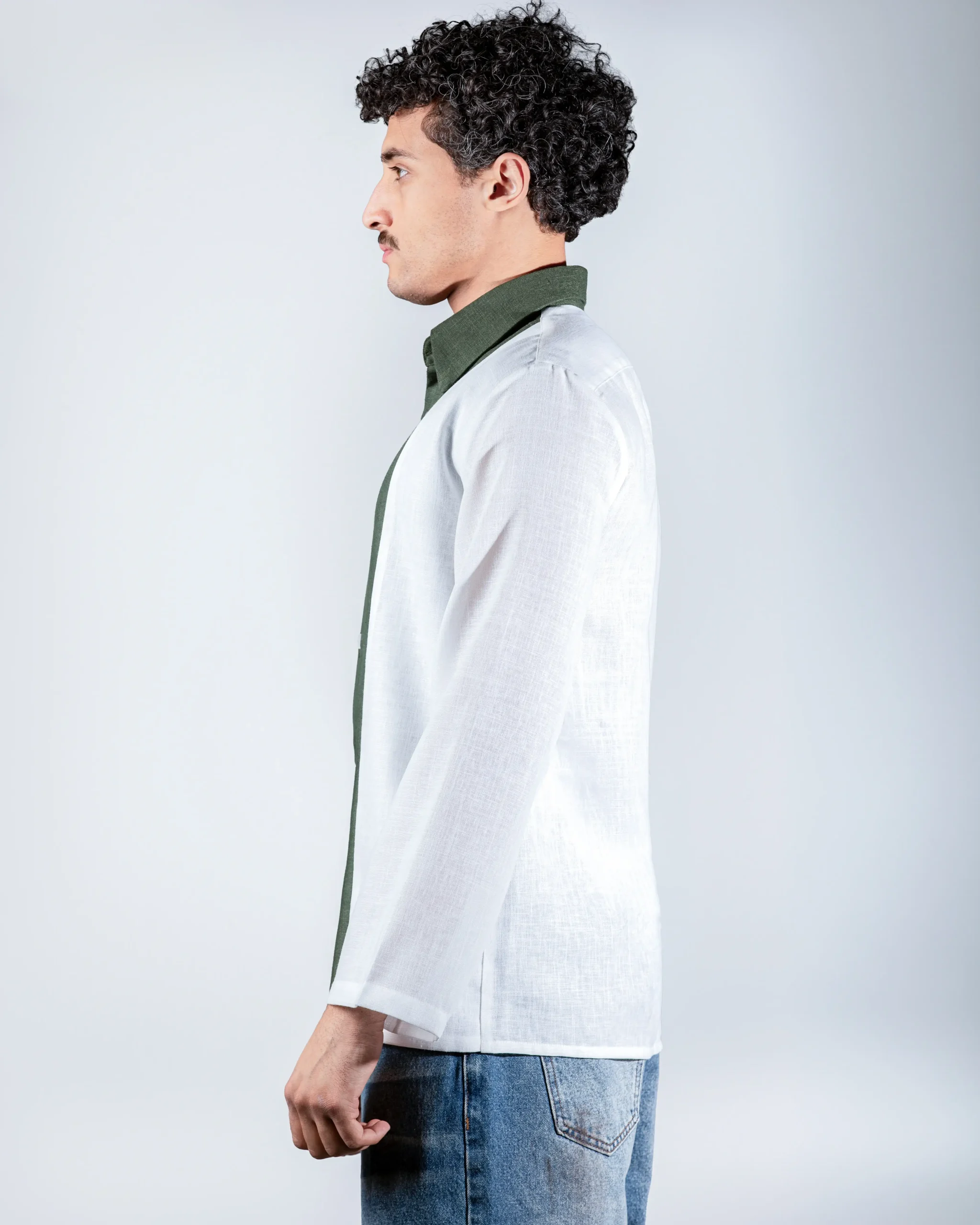 Khakhi layered linein shirt