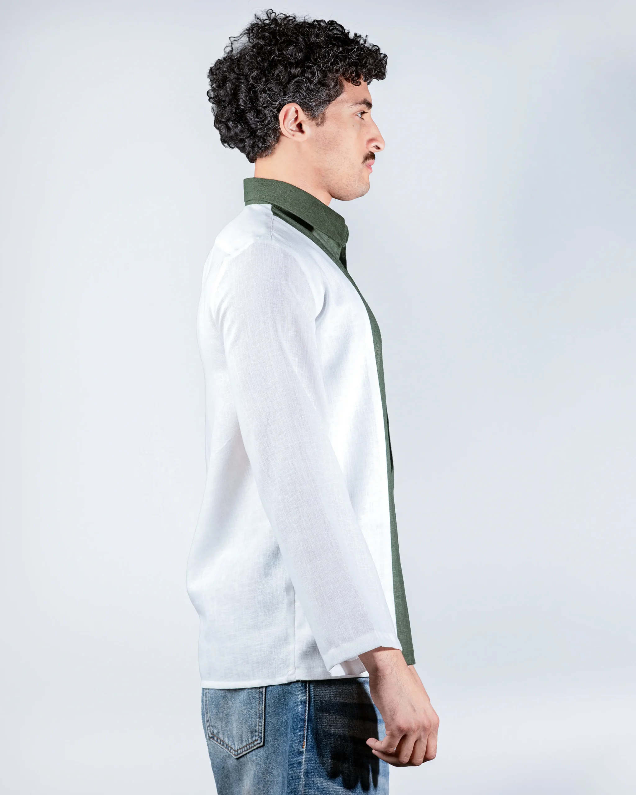 Khakhi layered linein shirt