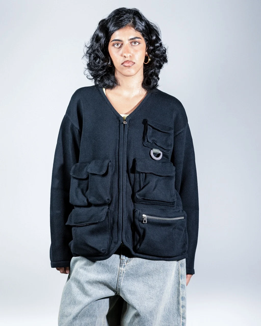 Utility Knit Zip Wool Jacket