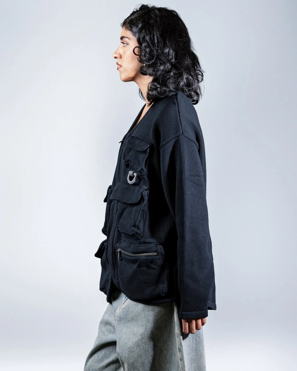 Utility Knit Zip Wool Jacket