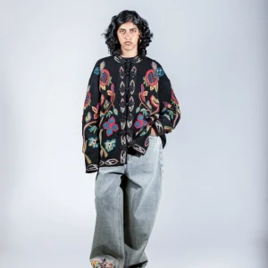 Floral Embroidered Wool Jacket