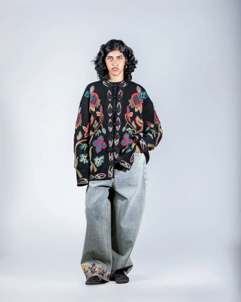 Floral Embroidered Wool Jacket