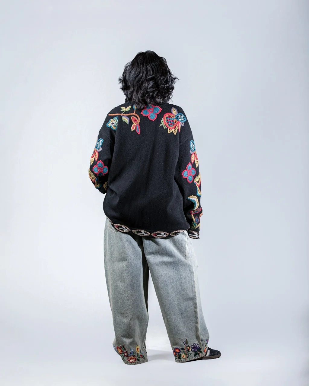 Floral Embroidered Wool Jacket