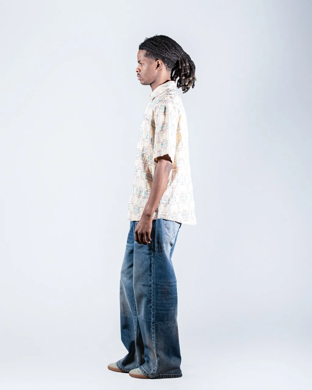 Woven check Beige shirt