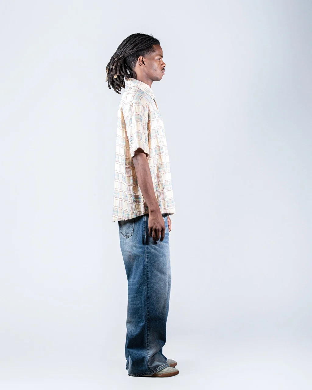 Woven check Beige shirt
