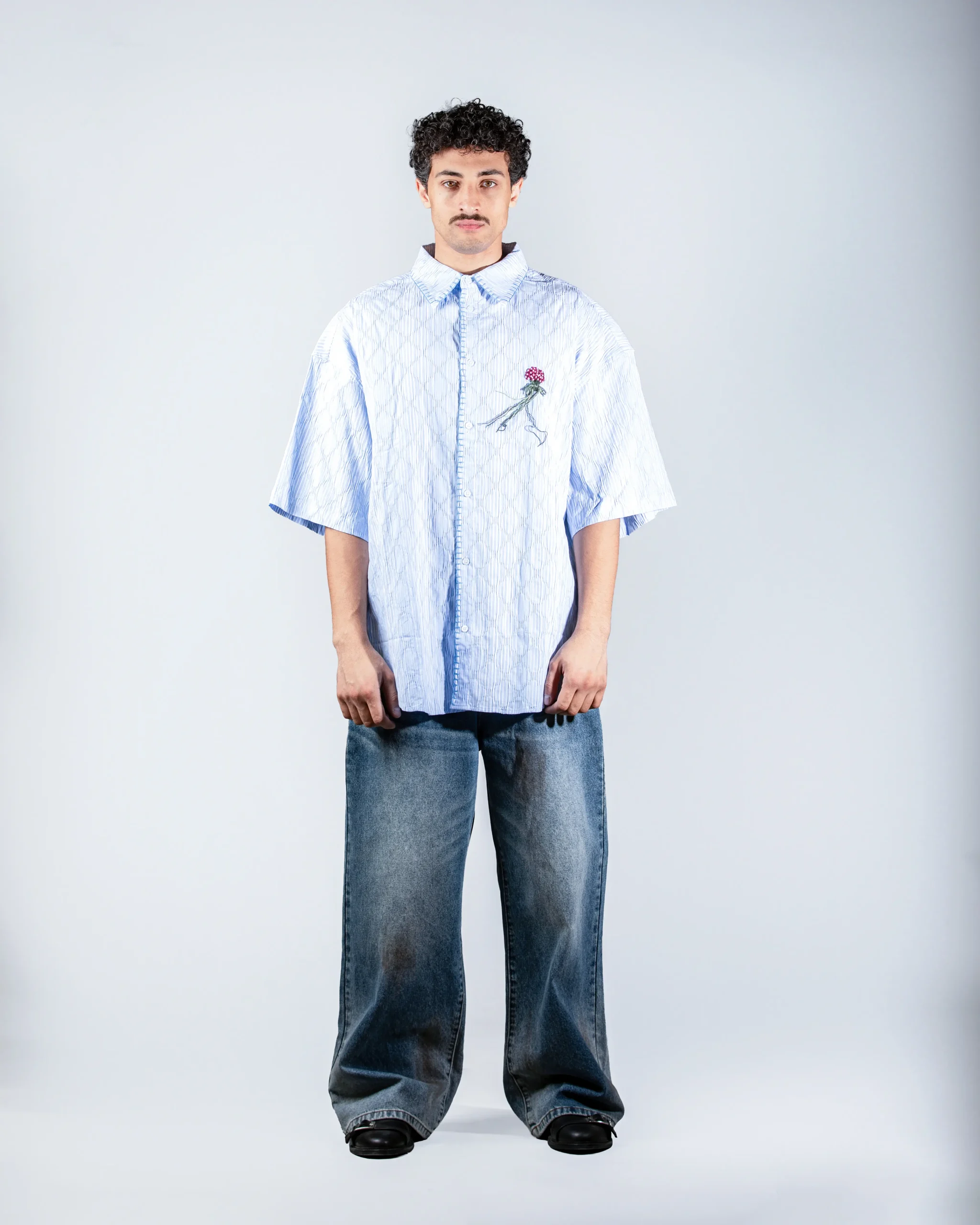 Sky Blue shirt with Stitching