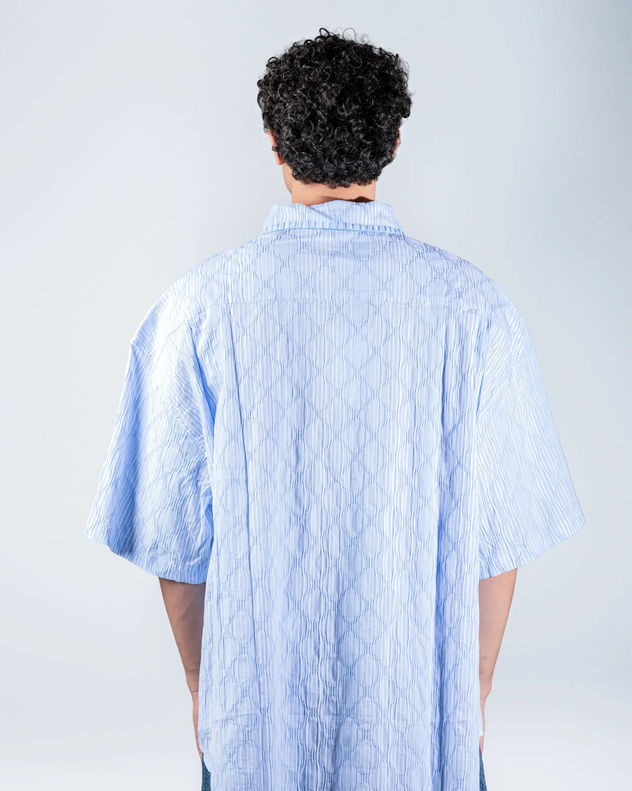 Blue shirt with Flower