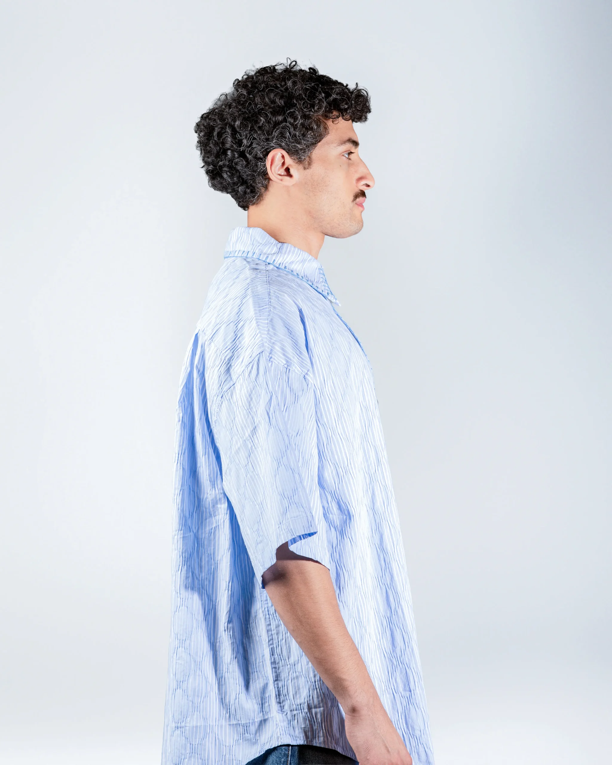 Blue shirt with Flower