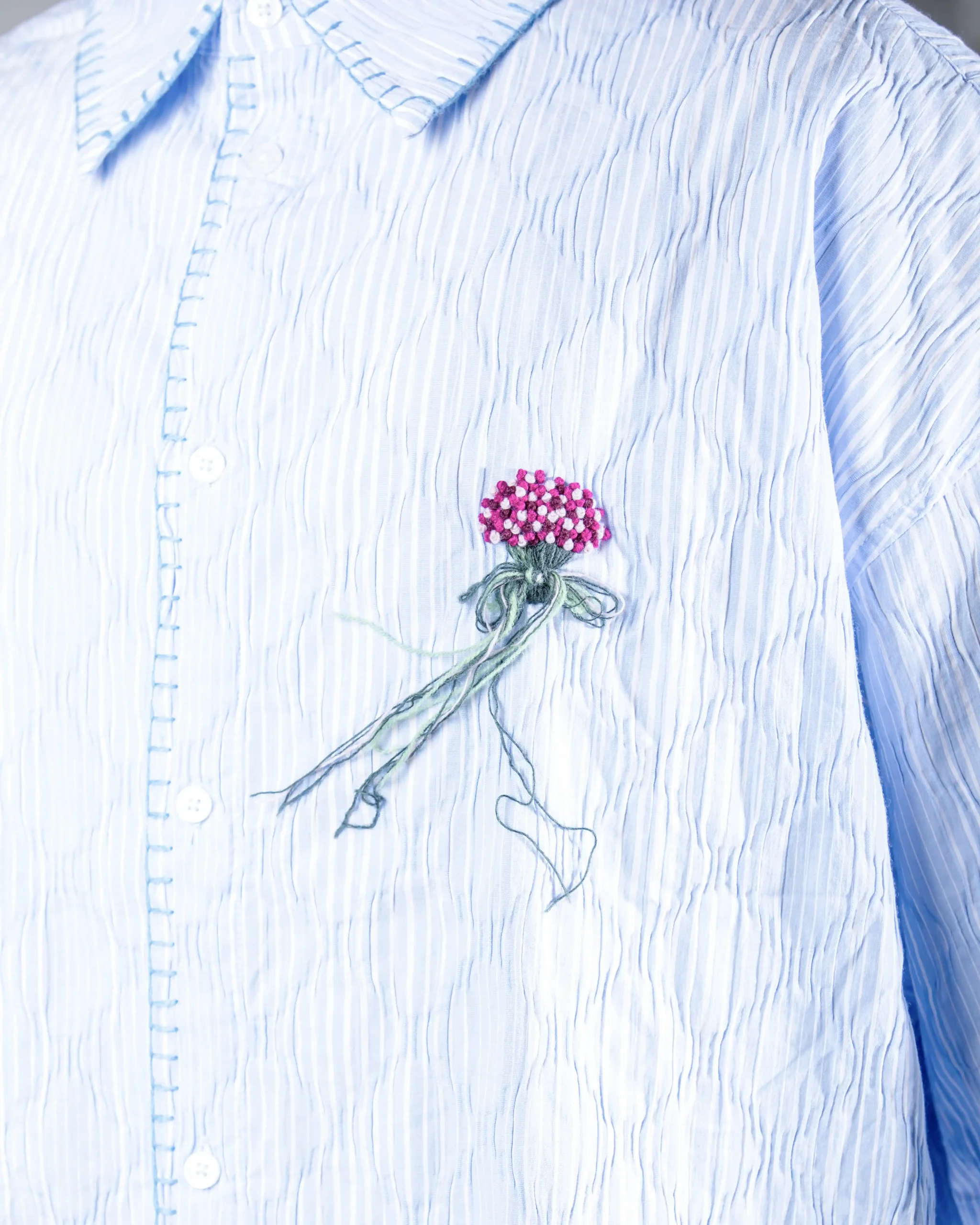 Blue shirt with Flower