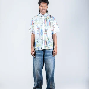 Abstract Floral Print Shirt