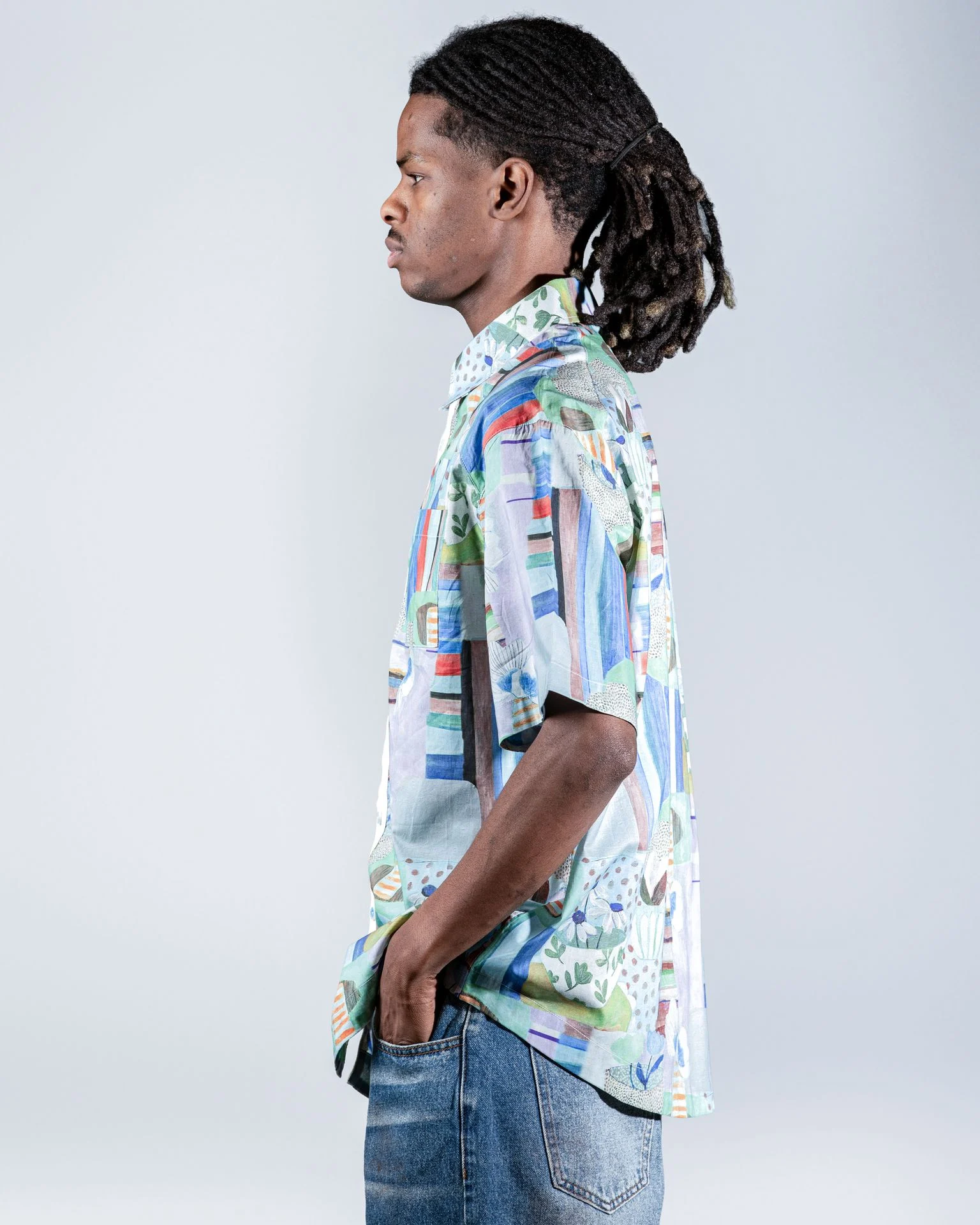 Abstract Floral Print Shirt