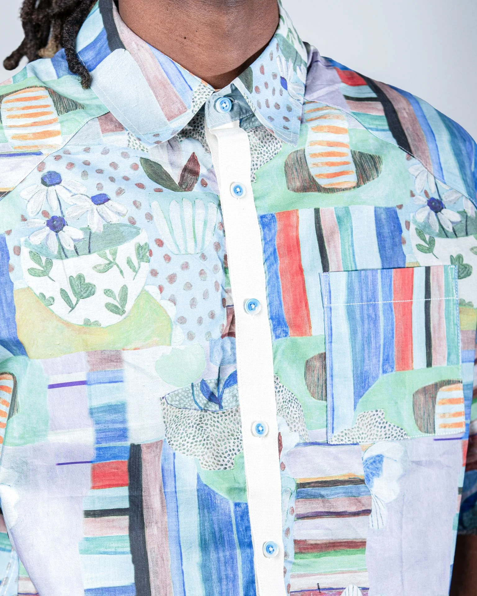 Abstract Floral Print Shirt