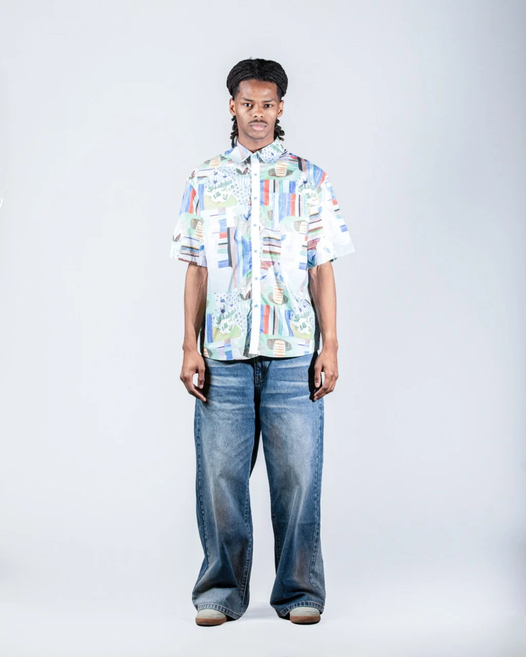 Abstract Floral Print Shirt