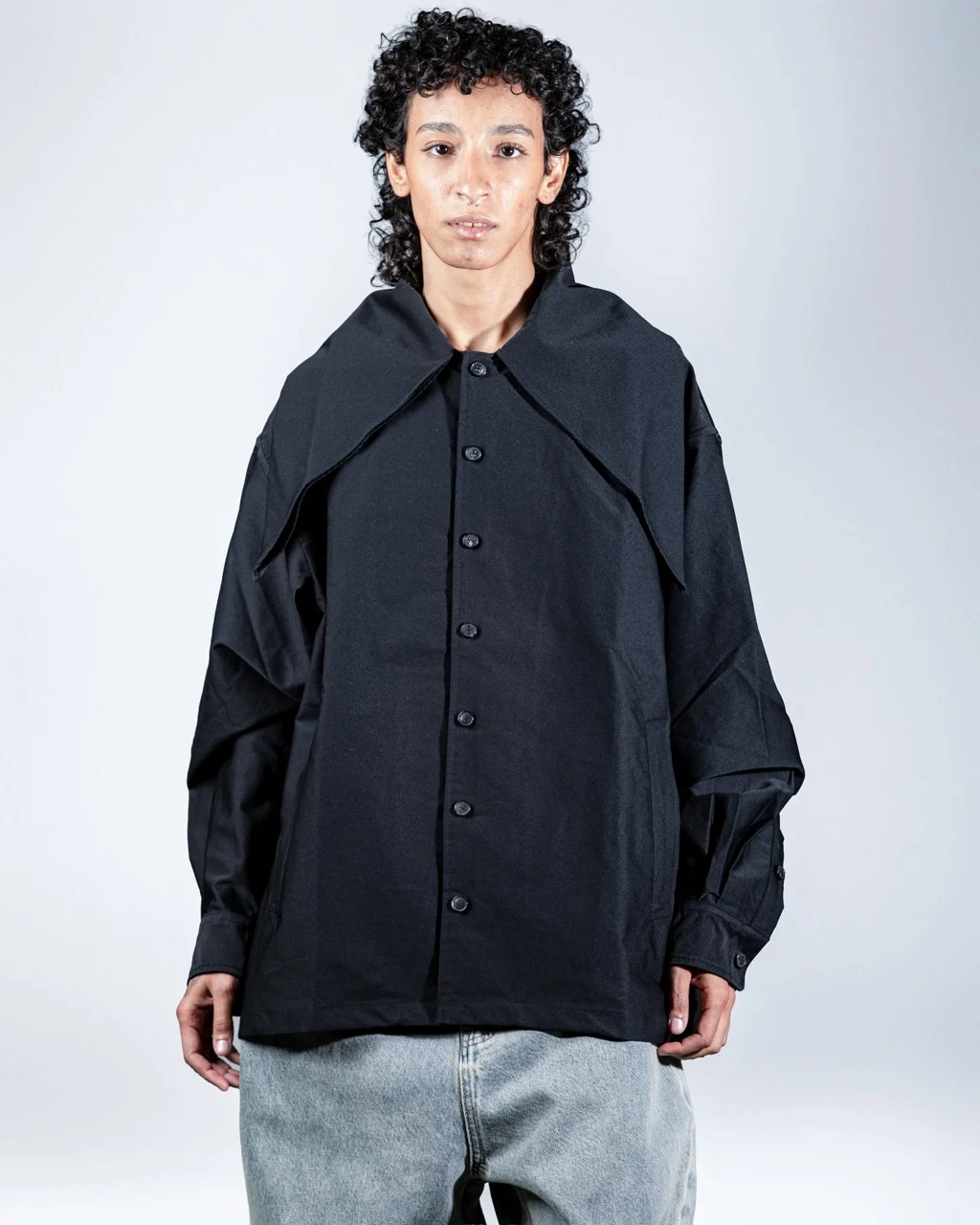 Black Jacket Long Collar