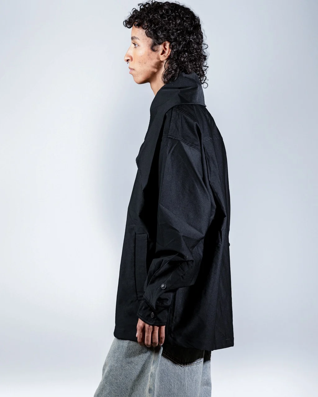 Black Jacket Long Collar