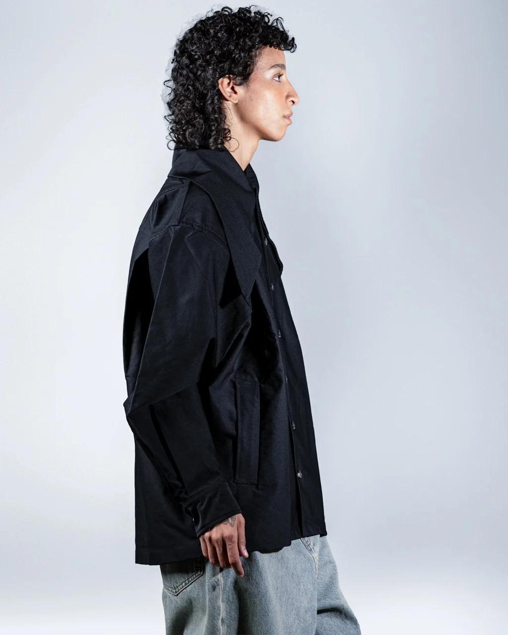 Black Jacket Long Collar