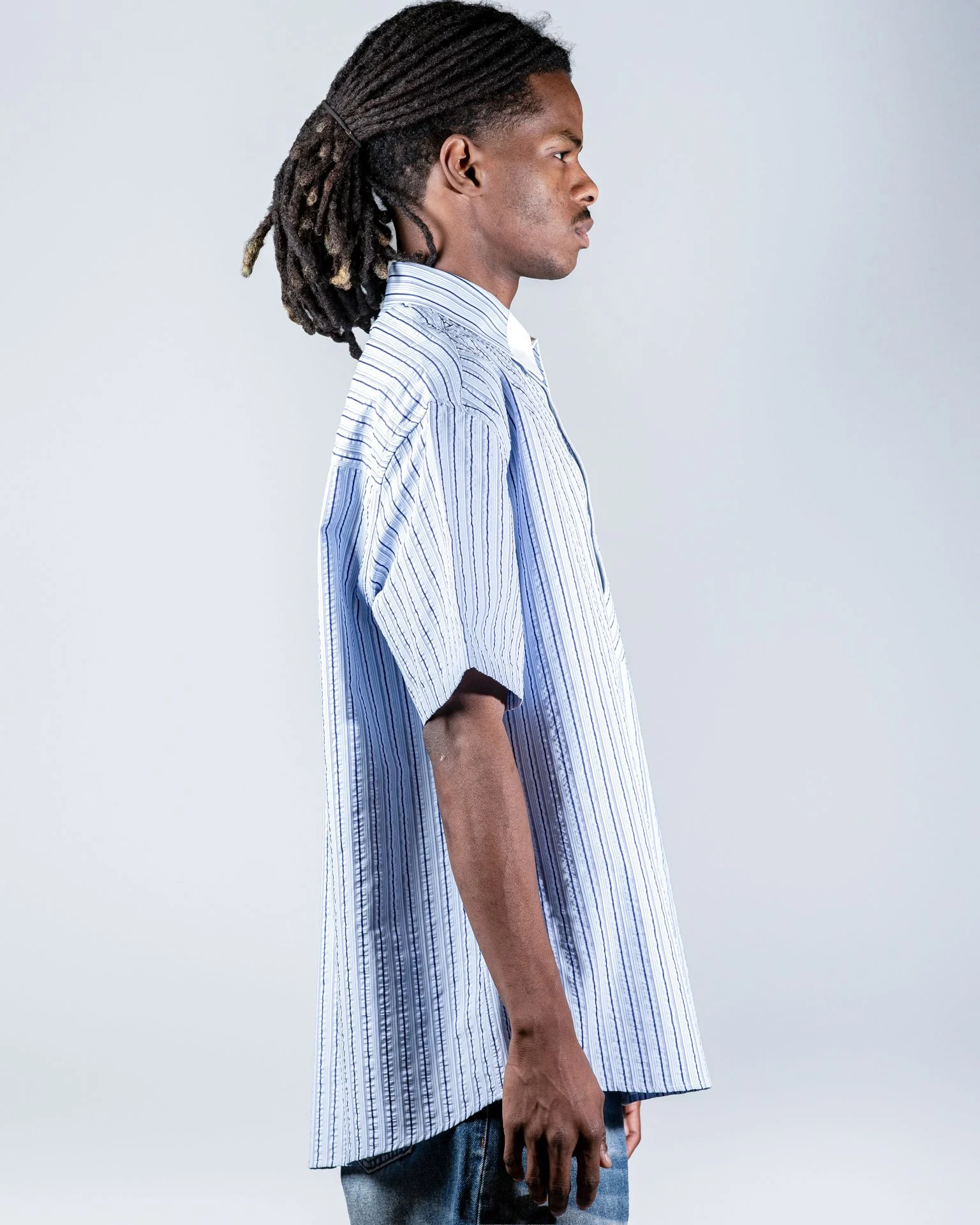 Blue shirt with Stitching