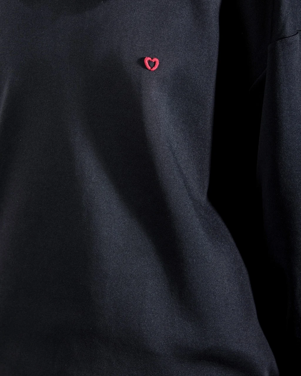 Long Black T-shirt With Heart