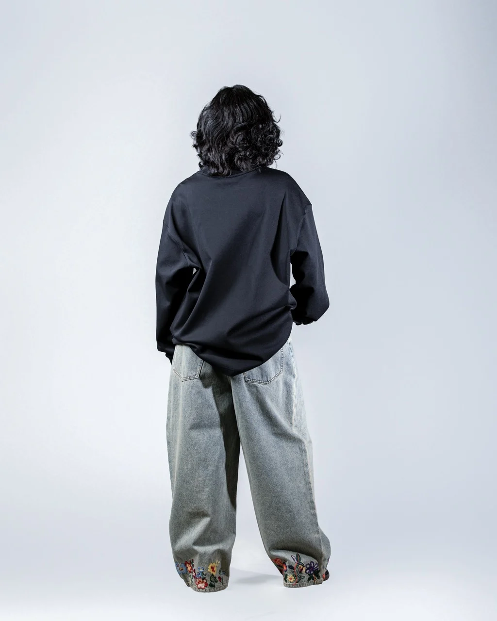 Long Black T-shirt With Heart