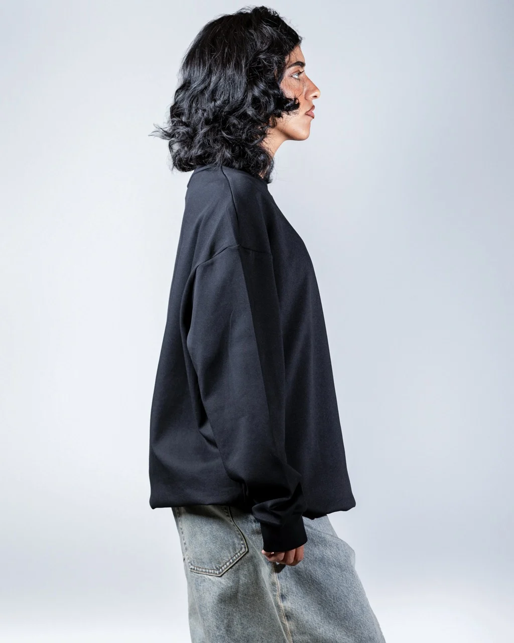 Long Black T-shirt With Heart