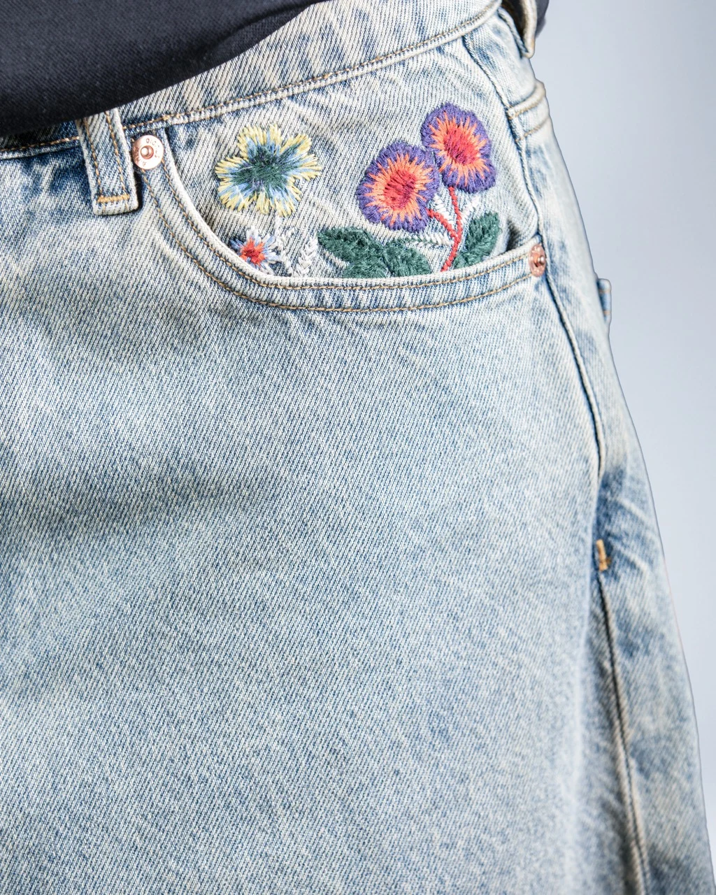 Floral Embroidered Jeans
