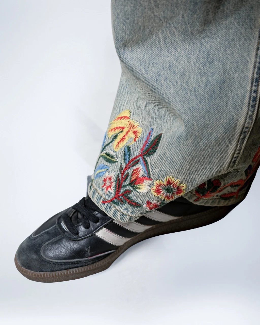 Floral Embroidered Jeans