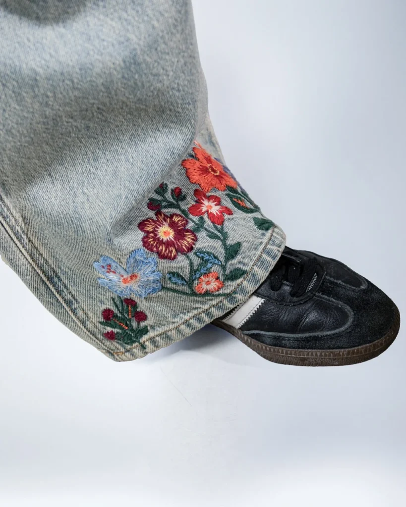 Floral Embroidered Jeans