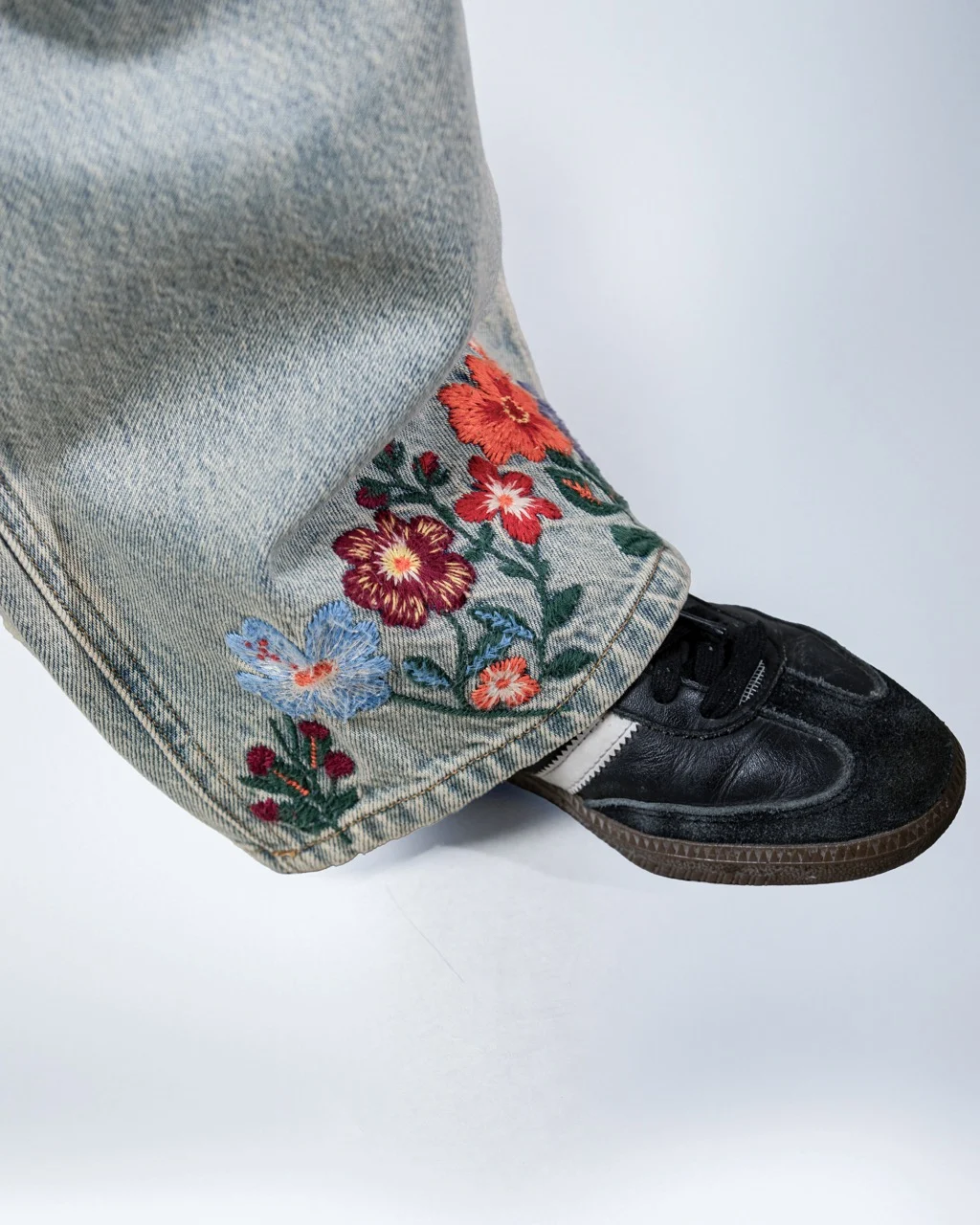 Floral Embroidered Jeans