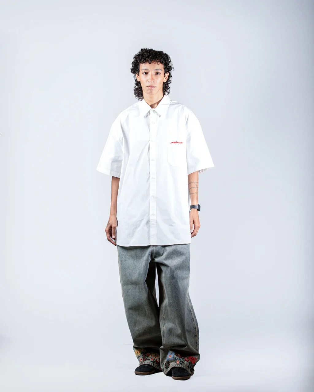 white Passionate Pocket Shirt