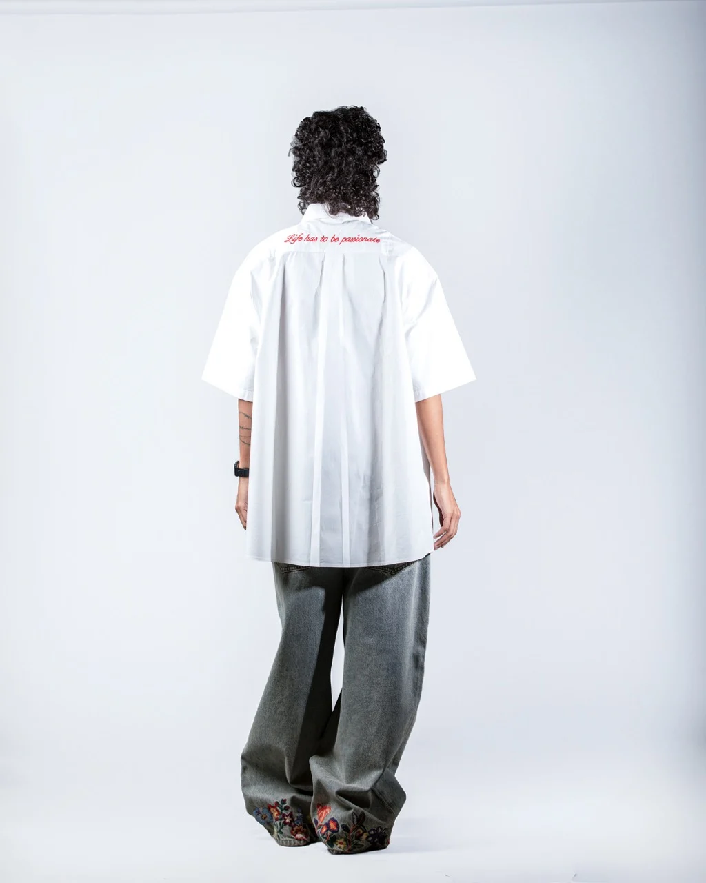 white Passionate Pocket Shirt