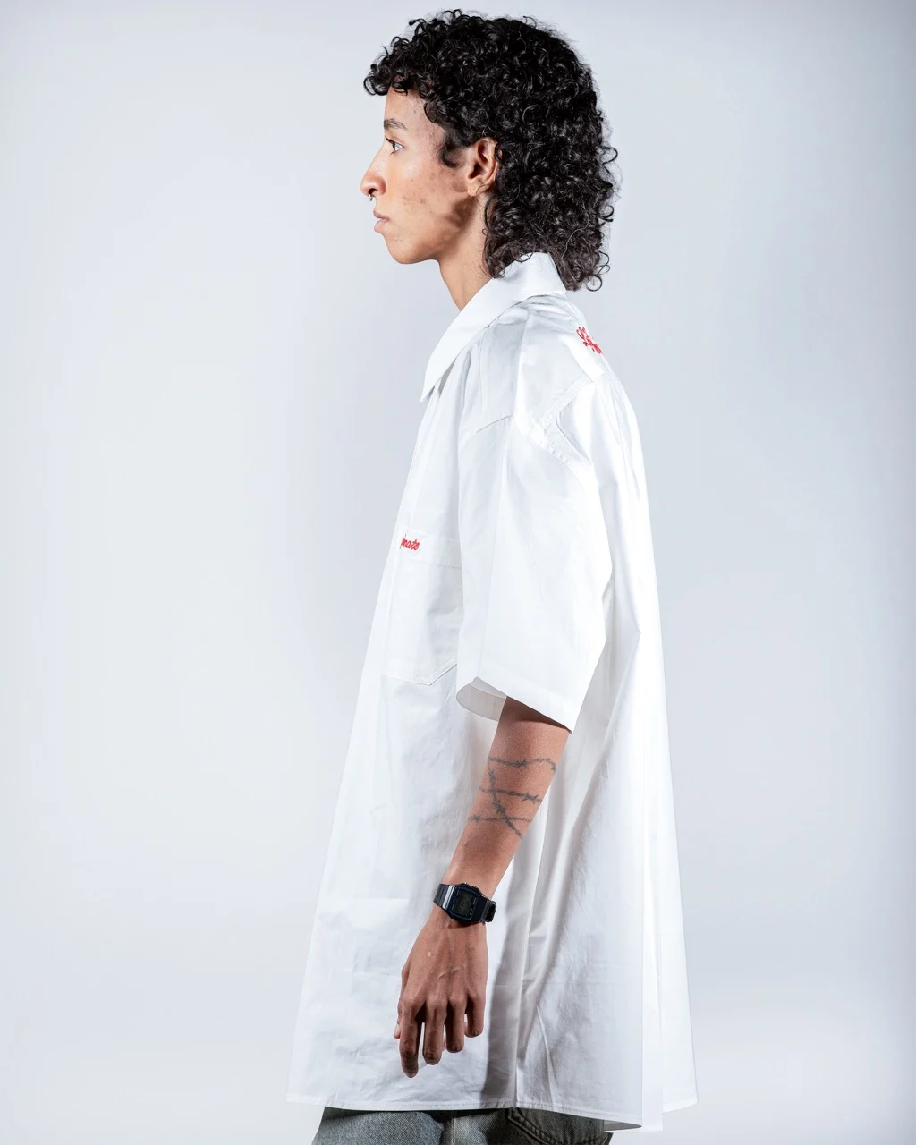 white Passionate Pocket Shirt