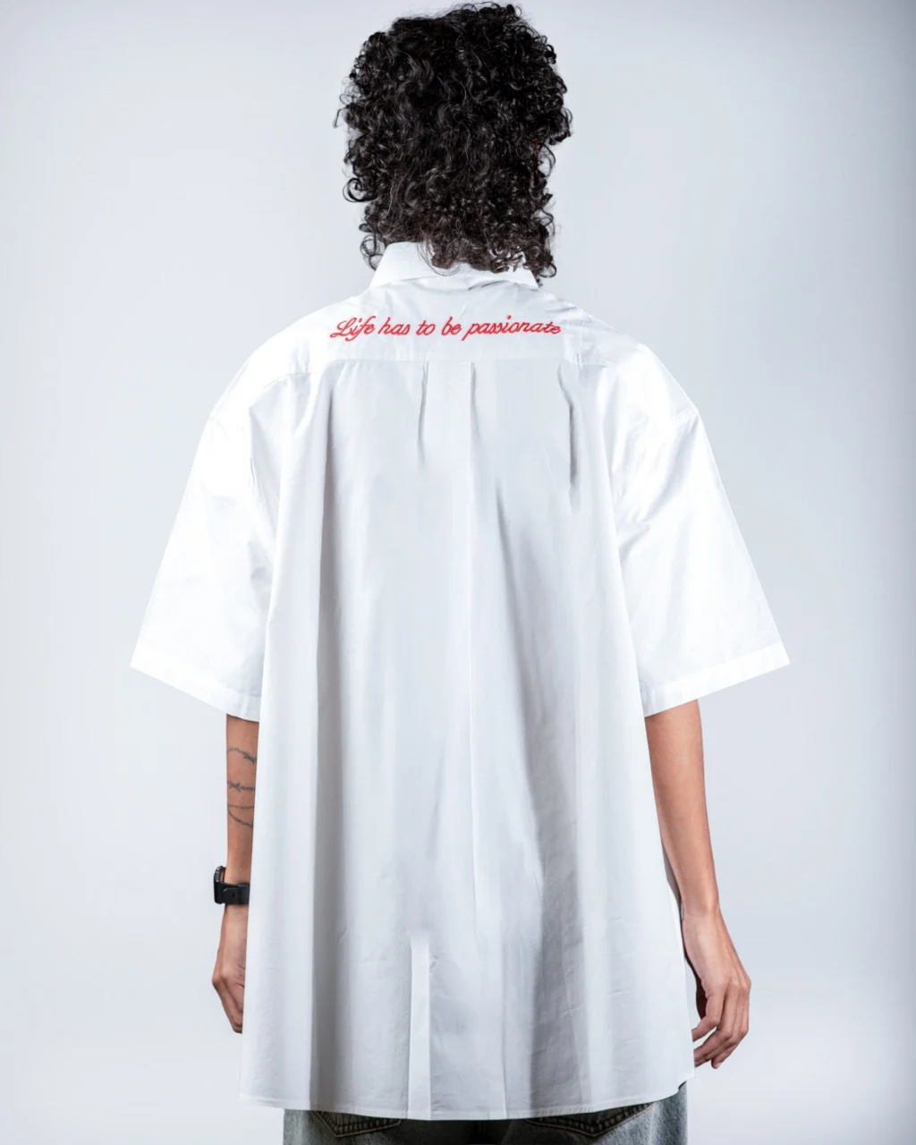 white Passionate Pocket Shirt