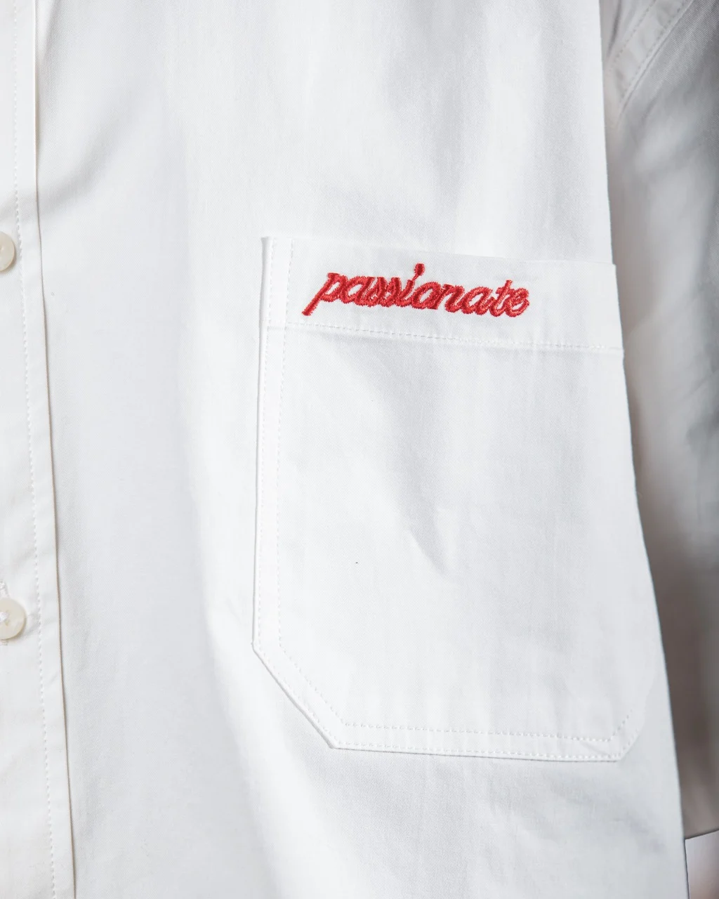 white Passionate Pocket Shirt